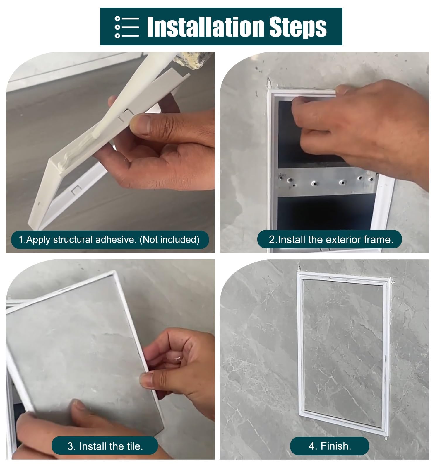 ZIMGOD Puerta de Inspección Panel de Acceso Alicatable Montaje Empotrado, Puerta de Acceso A Presión, Puerta de Inspección Impermeable para Baño/bañera(White,15x15cm (5 7/8" x5 7/8"))