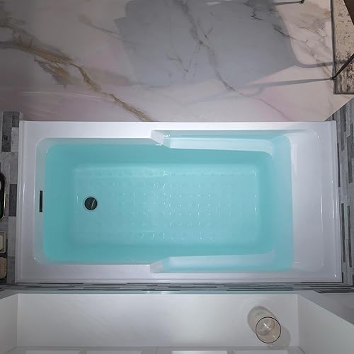 Miniatura 5 de WOODBRIDGE Bañera rectangular de acrílico de 60 pulgadas en blanco con drenaje derecho, desagüe desplegable negro mate incluido BA6030R