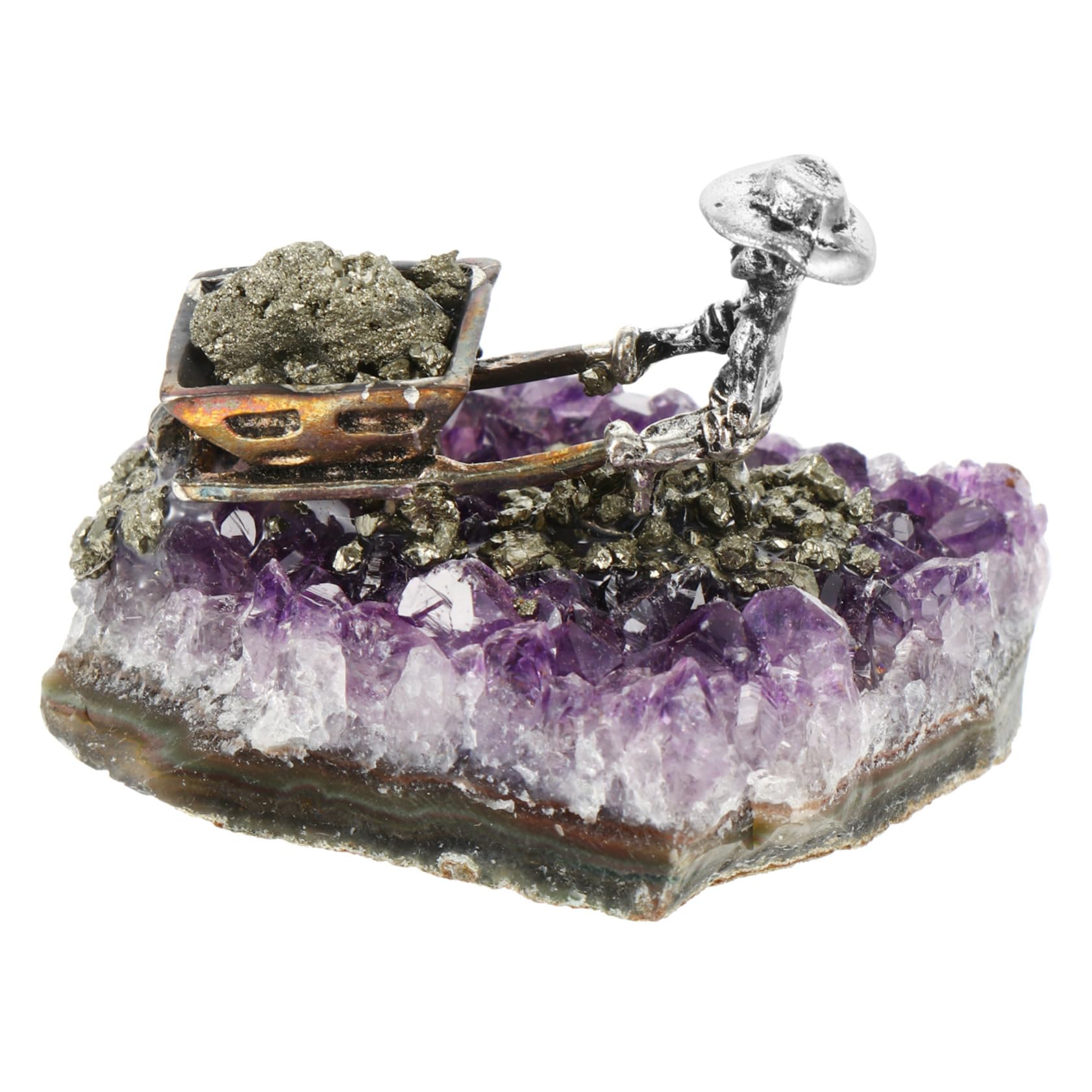 Adorno de geoda de cristal natural TOPPERFUN contra el estrés visual en escritorios