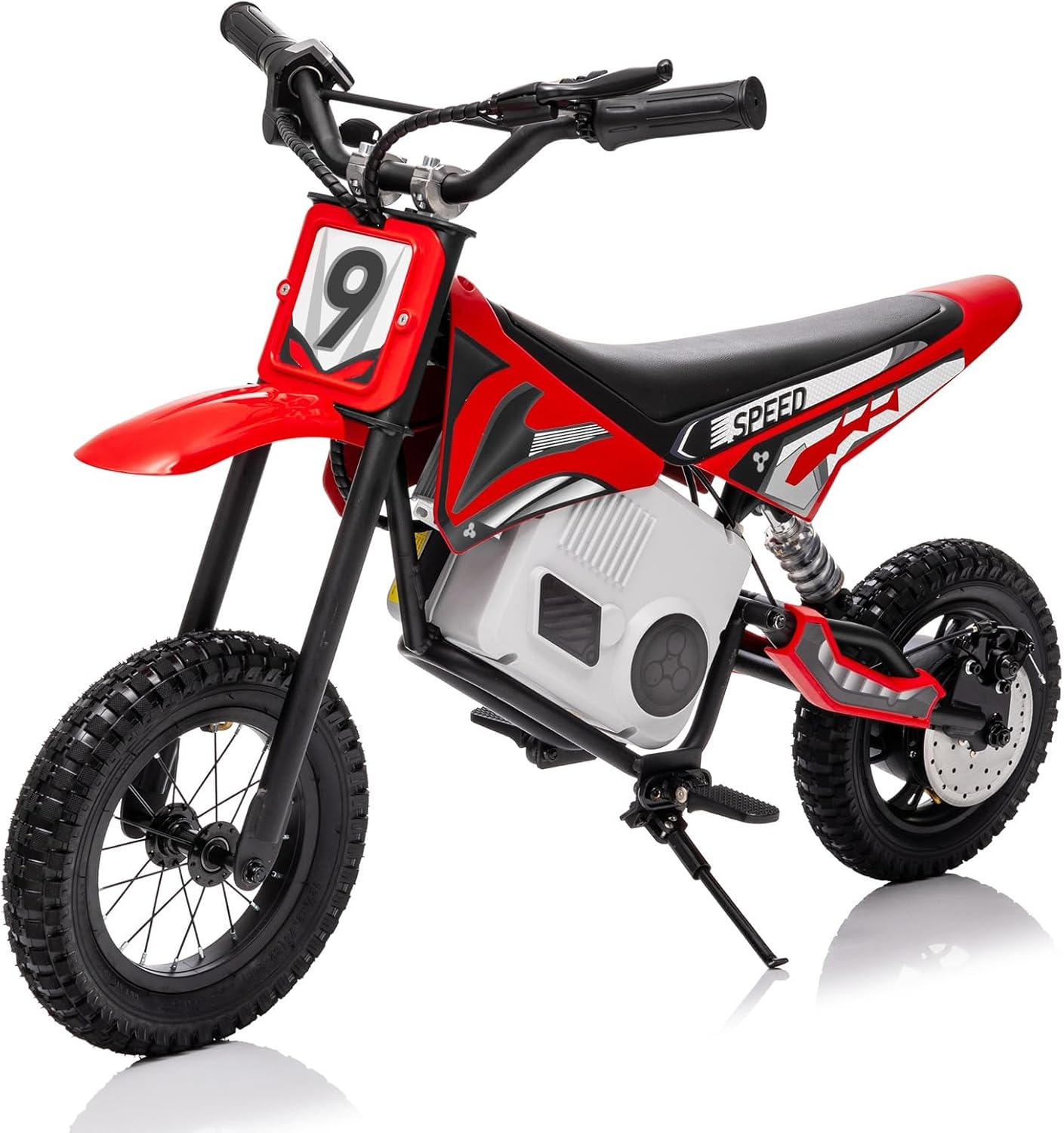 kerry yoo 36V 350W Electric Dirt Bike for Kids 8-14, Up to 16MPH Off-Road Electric Motorcycle with Explosion-Proof Tires, Twist Grip Throttle, Spring Suspension,Kids Ride On Dirtbike