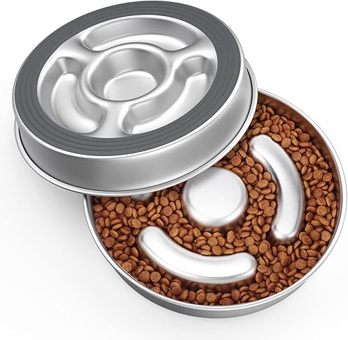 Miniatura 9 de Cuencos de acero inoxidable 304 para perros, 2 tazas de metal para comida, cuenco de agua para perros pequeños y medianos, divertido para detener la