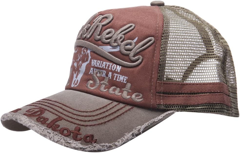 Mens Cotton Distressed Vintage Cotton Baseball Mesh Cap Snapback Trucker