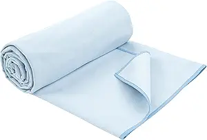S&T INC. Yoga Mat Towel, Quick Dry Towel, Soft and Absorbent for Gym, Pilates, and Hot Yoga Mat, 1 Pack, 26.5 inches x 72 inches, Microfiber, Blue