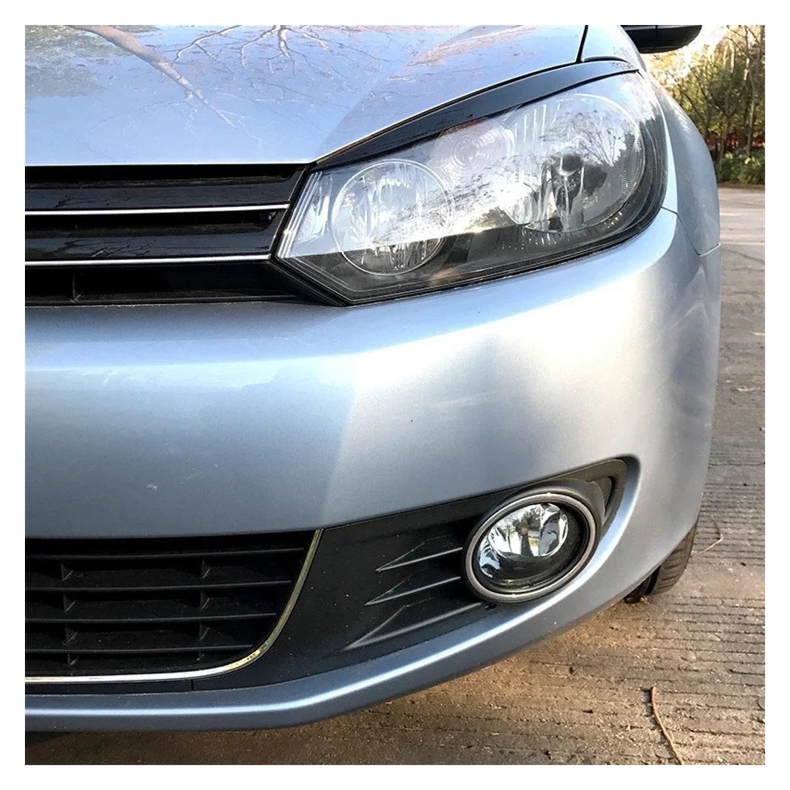 2 piezas de cubierta de párpados de faros delanteros, moldura de cejas for VW Golf 6 MK6 2008-2012, lámpara de faro delantero, accesorios for coche Cejas de faros