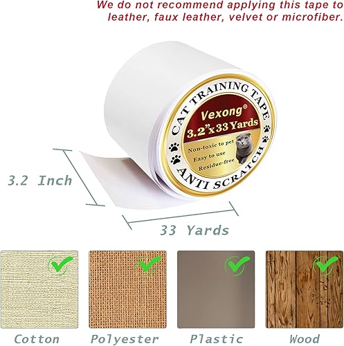 Miniatura 4 de Protector de muebles antiarañazos para gatos, funda gruesa para sofá, protector transparente y adhesivo para gatos y perros, protector antiarañazos