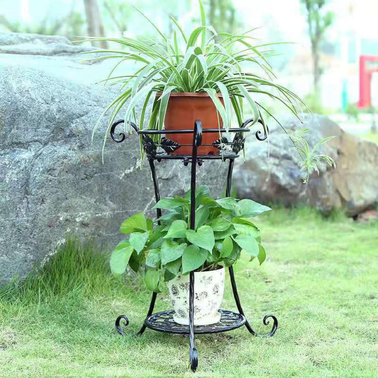 アンティーク風　アイアン ガーデン プランター　スタンド  花台　観葉植物 楽天市場】花台 アンティーク 屋外 おしゃれ アイアン フラワー