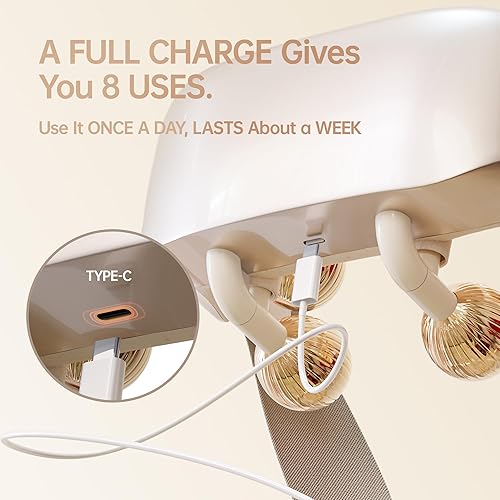 Miniatura 4 de Shiatsu Masajeador de cuello y hombros con calor, masajeador inalámbrico de espalda y cuello, almohada de masaje de tejido profundo 4D Upgarded para