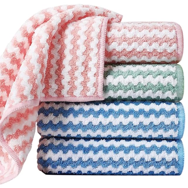 HOTBEST Microfibre Cleaning Cloth Easy Clean Cloth Soft Absorbent Reusable Microfiber Dish Cloths Polishing Cloth for Glass Mirrors