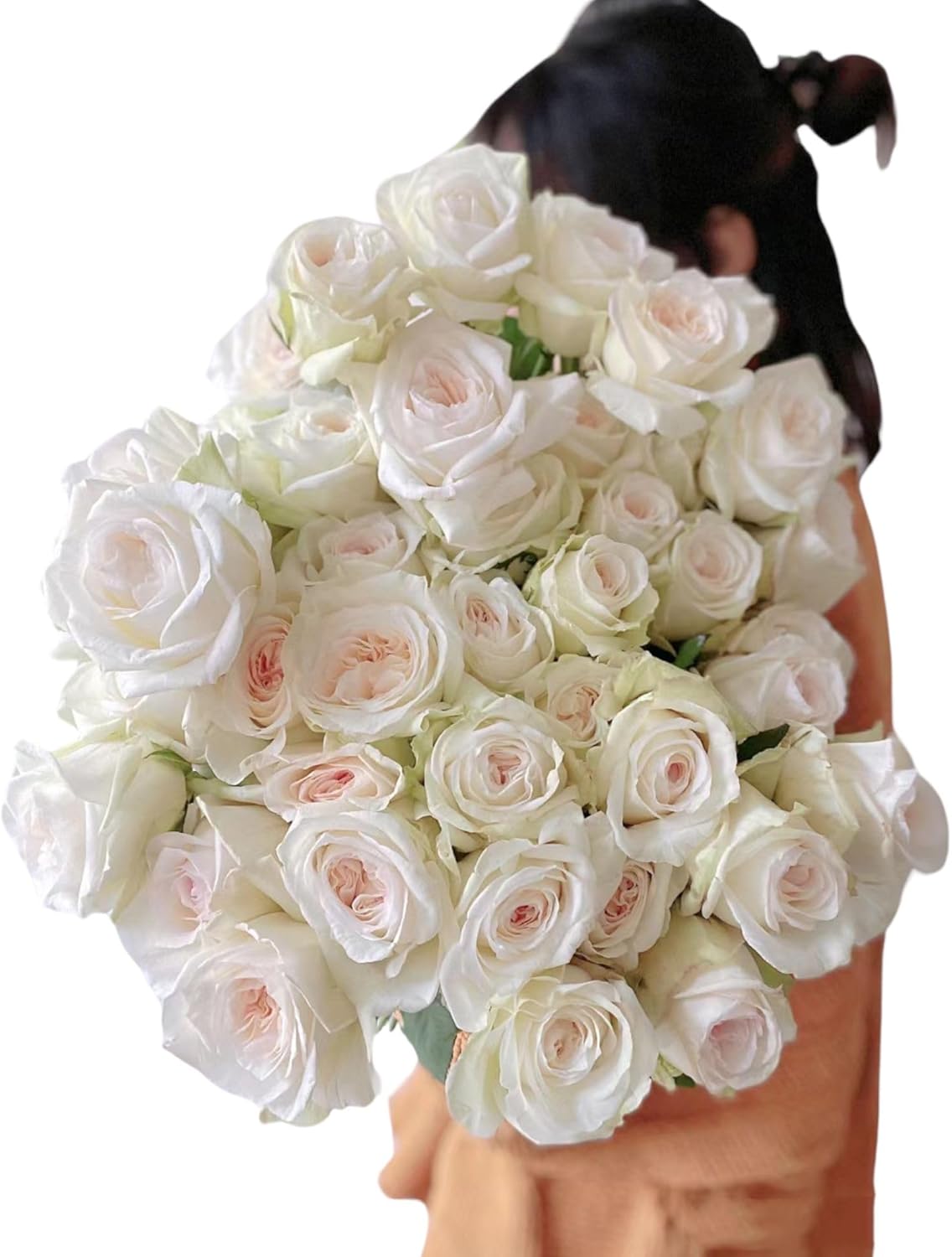 24 Very Fragrant White O'Hara Fresh Roses Flowers DIY Hydroponic Flower Arrangement Gifts For Home Decoration Birthdays Anniversaries Healing Sympathy Friendship and Love