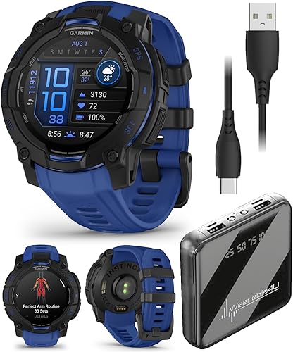 Miniatura 7 de Wearable4U Garmin Instinct 3 45mm, pantalla AMOLED, reloj inteligente GPS resistente para exteriores, bisel reforzado con metal, linterna