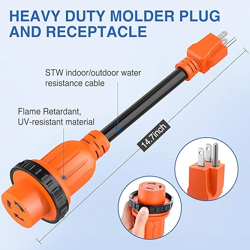 Miniatura 15 de Nilight Cable adaptador de cargador EV de 50 amperios a 50 amperios de 4 clavijas de cobre puro 250 V para soldador, conversión de enchufe Enchufe