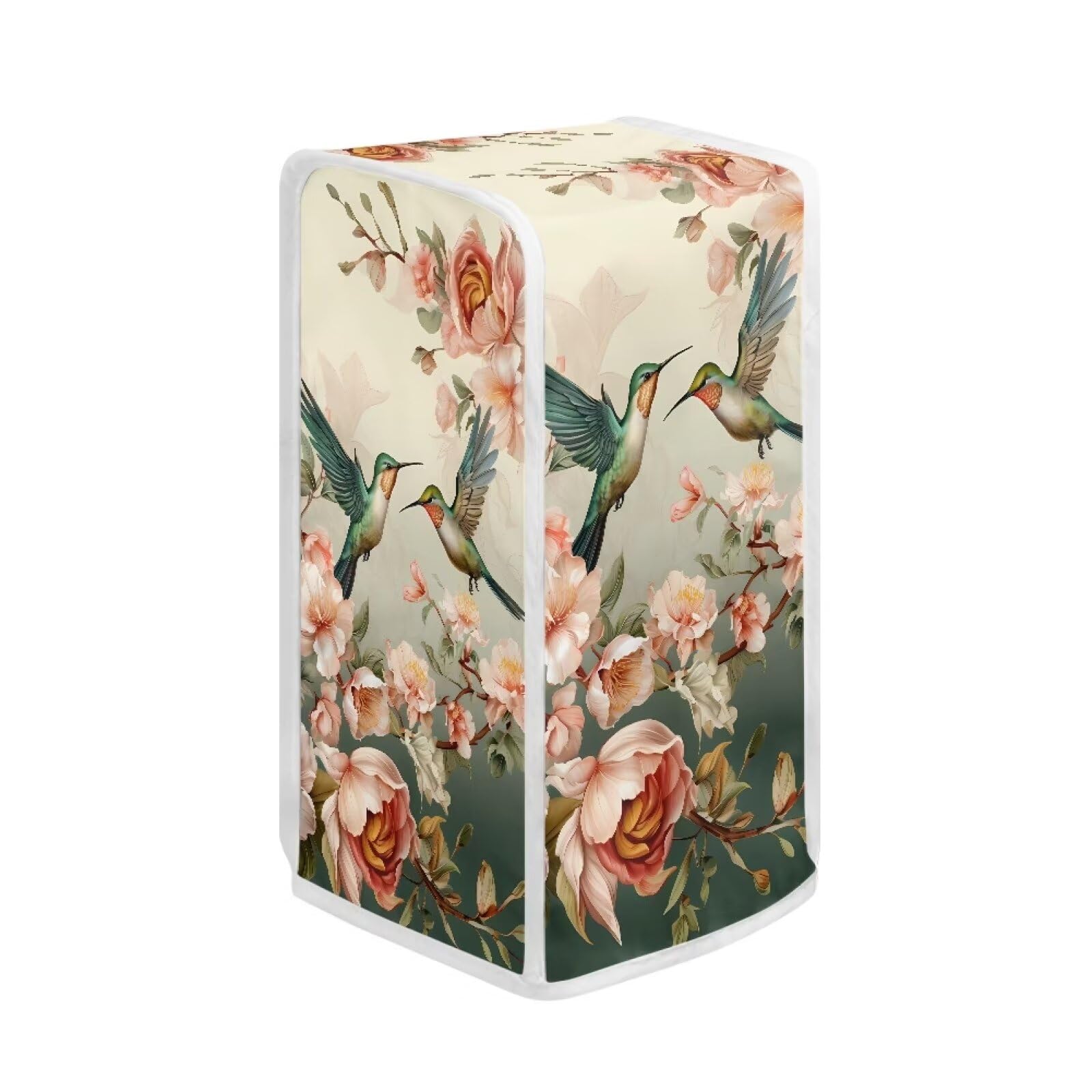 Eheartsgir Hummingbird Flower Can Opener Dust And Fingerprint Protection Cover Waterproof Durable Fabric Small Kitchen Applicance Cover Can Opener Case for Kitchen Home Decor