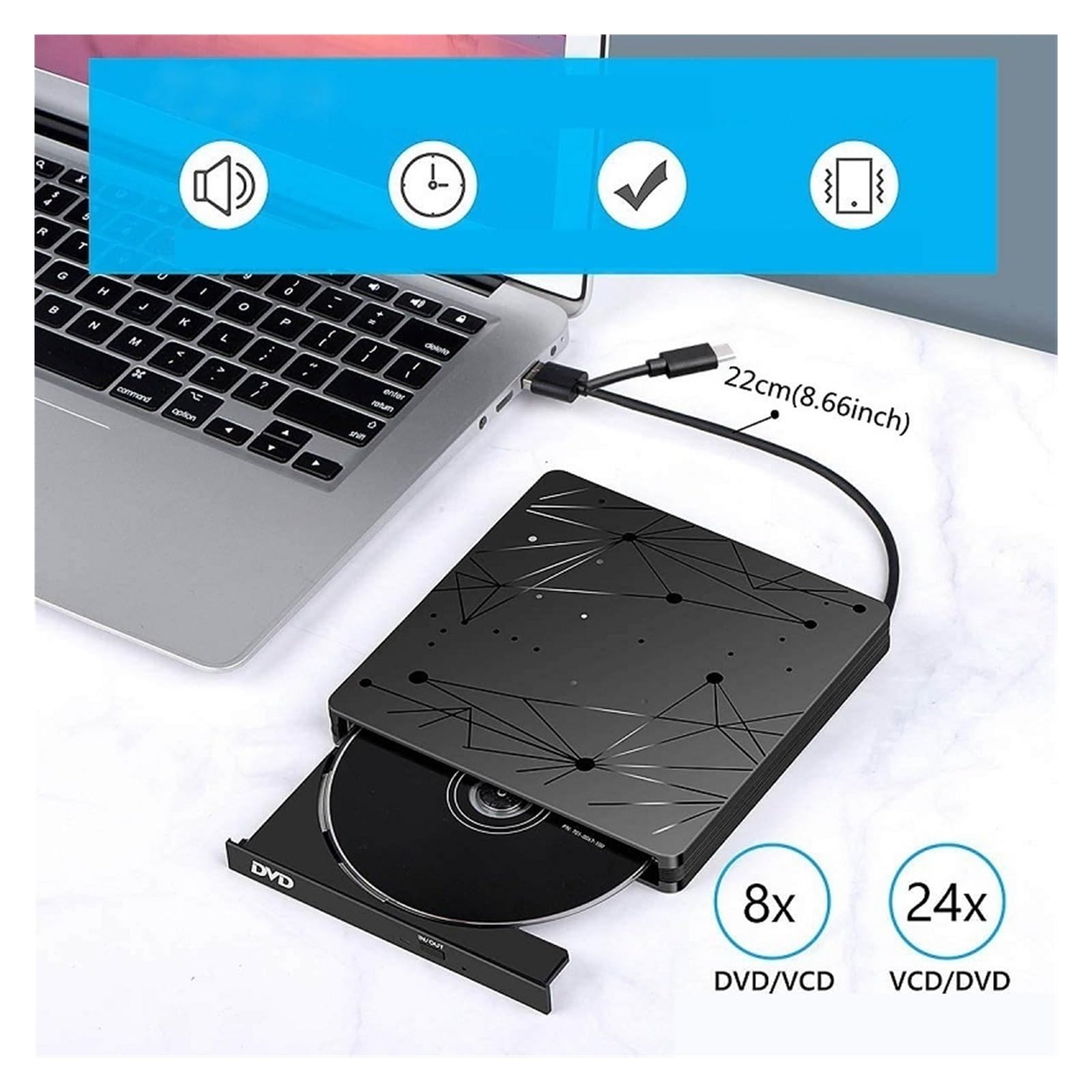 Unità Ottica Esterna For Computer USB 3.0 Masterizzatore DVD Mobile Universale Laptop Typec Unità Ottica Esterna Riproduzione Di CD