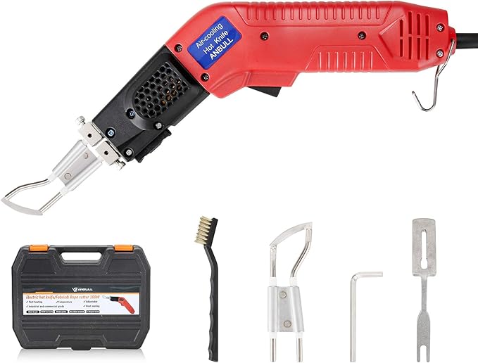 Anbull 100W Fabric Cutter Rope Cutter, Air Cooled Pro Electric Hot Knife Heat Sealer with
