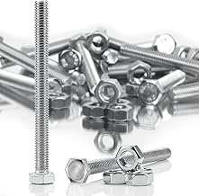 M8 x 120mm Hex Bolts and Nuts Set DIN 933/ISO 4017 Stainless Steel A2 V2A Full Thread with Metric Machine Screws (8 Sets)