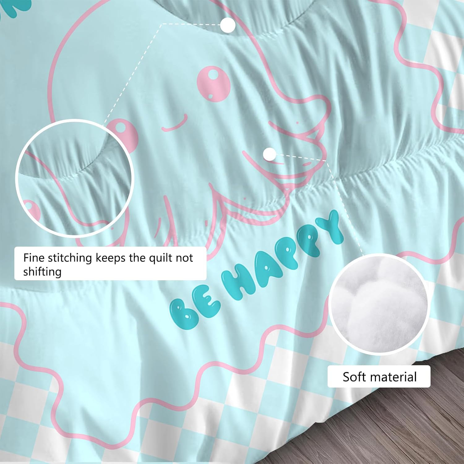 Cute Ocean Animal Comforter Set Queen Size Pink Blue Bedding Set for Girls Boys Kids Teens Funny Octopus Quilt Duvet Bed Set Sea Animals Bedroom Decor, 1 Comforter & 2 Pillowcases