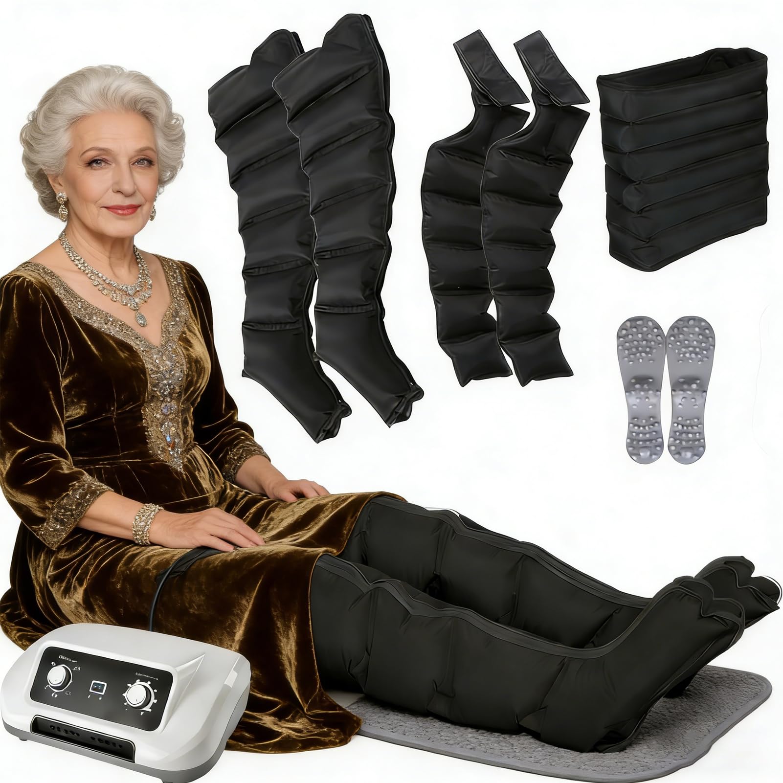 GZGHRZQS Compression Boots | For Lipedema Leg Compression Machine | Lymphatic Drainage Massager | XXL Legs Machine Compression Boots | For Circulation Foot And Leg Massager For Circulation Calf