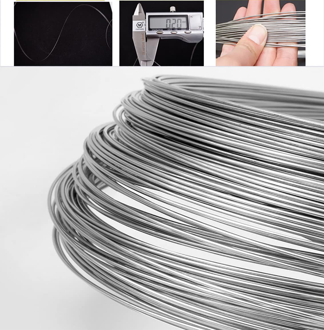 Cavo Acciaio 304 Molla In Acciaio Inox Filo Morbido 1mm/1.2mm/1.5mm/2mm/2.5mm/3mm di Corda Fatta A Mano FAI DA TE(1mmx5Meters)