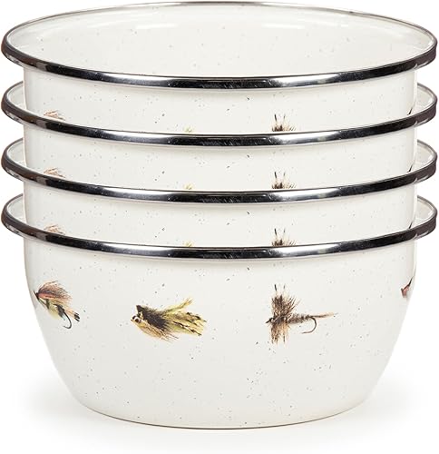 Miniatura 11 de Golden Rabbit Enamelware - Ensaladeras de 24 onzas, Aspen Grove, juego de 4