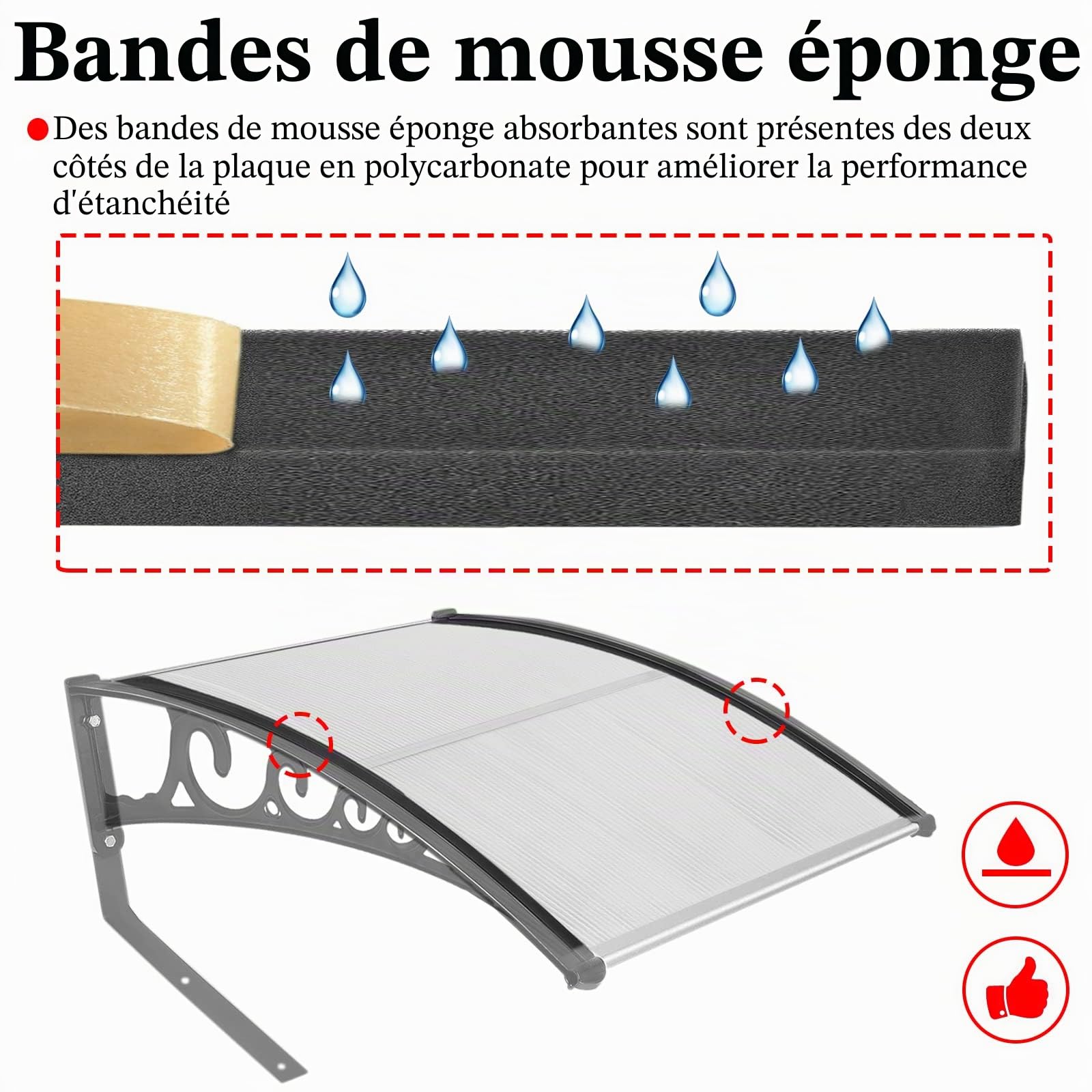 LZQ Garage pour robot tondeuse - Toit de carport en polycarbonate - Protection contre la pluie, la grêle et les rayons UV - Pour robot tondeuse et tondeuse à gazon 103 x 81 x 45 cm