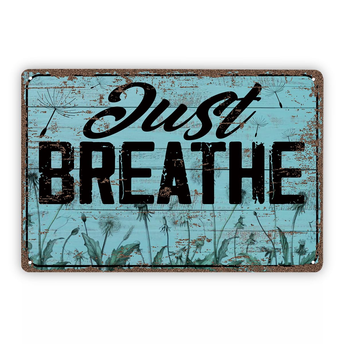 Just Breathe Greenhouse Tin Sign, 11.8x7.9in Garden Decor