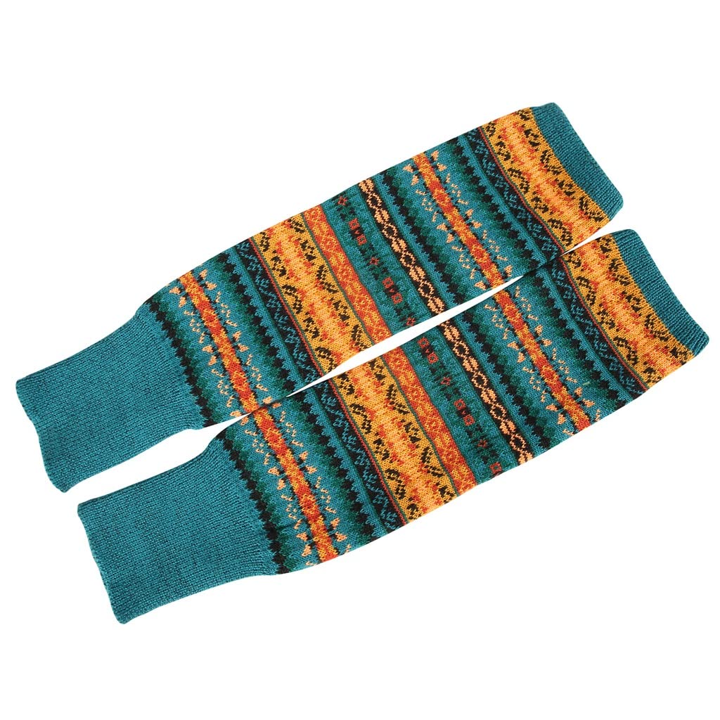 ACiyD Pares de Calentadores de Pierna de Punto a Rayas para Mujer Calcetines de Botas de Moda de Rodilla sin Pie de Invierno (Color : D, Size : 49 * 14CM) (A 49 * 14CM)