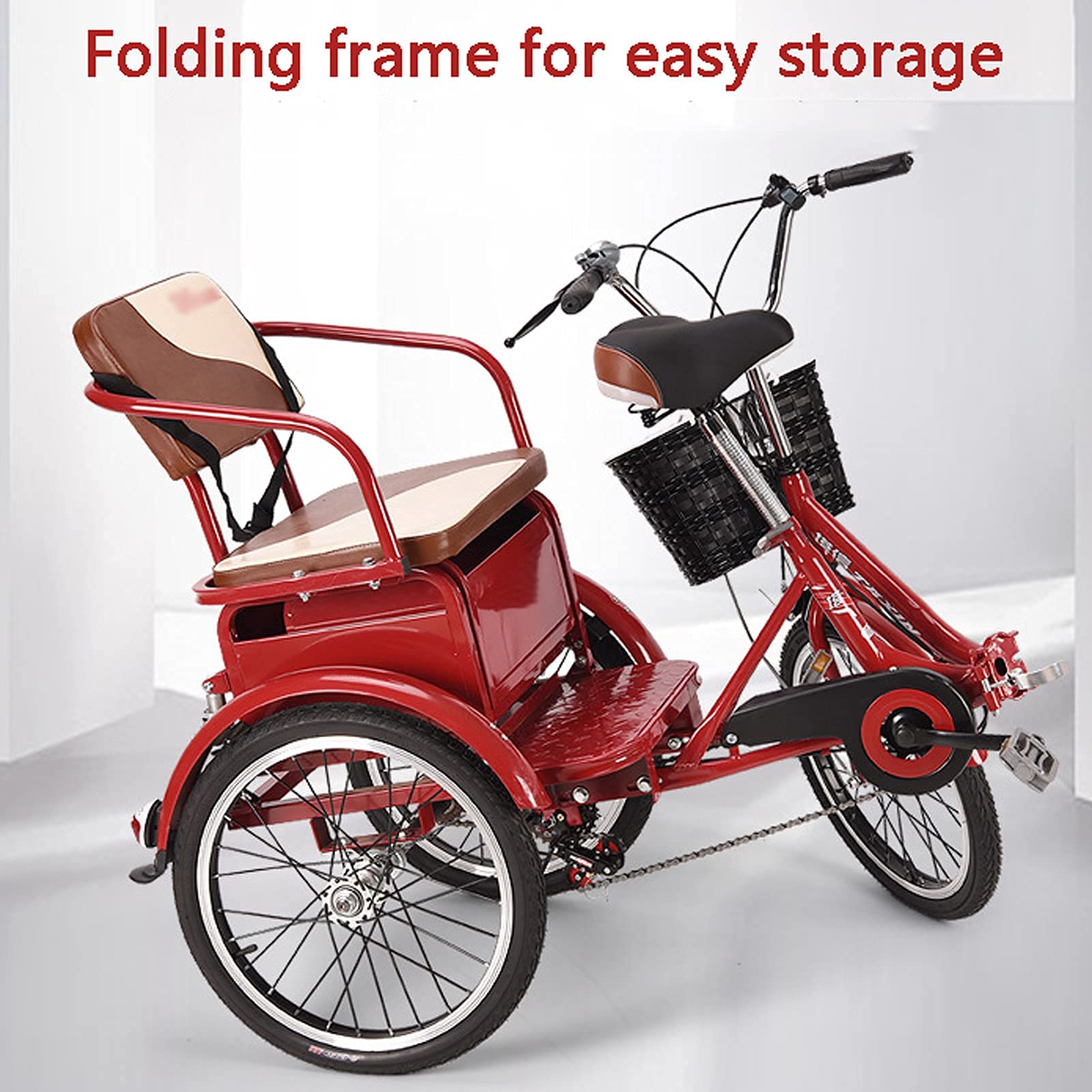 Amazon.co.jp: 買い物用バスケットと後部座席を備えた三輪自転車大人用