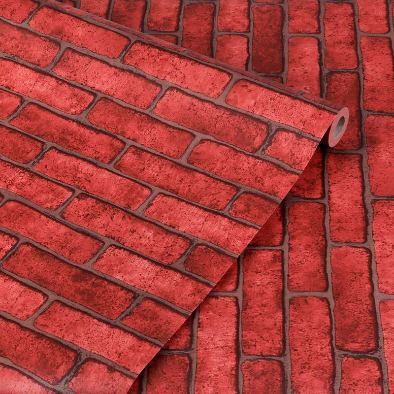 WOLOUR Wall Stickers Red Bricks Wallpaper PVC Oil-Proof Waterproof Self Adhesive Bathroom, Wallpaper for Hall Room, Kitchen Wallpaper, Kids Room Wallaper (B0BDZSY3J2) Amazon Price History, Amazon Price Tracker
