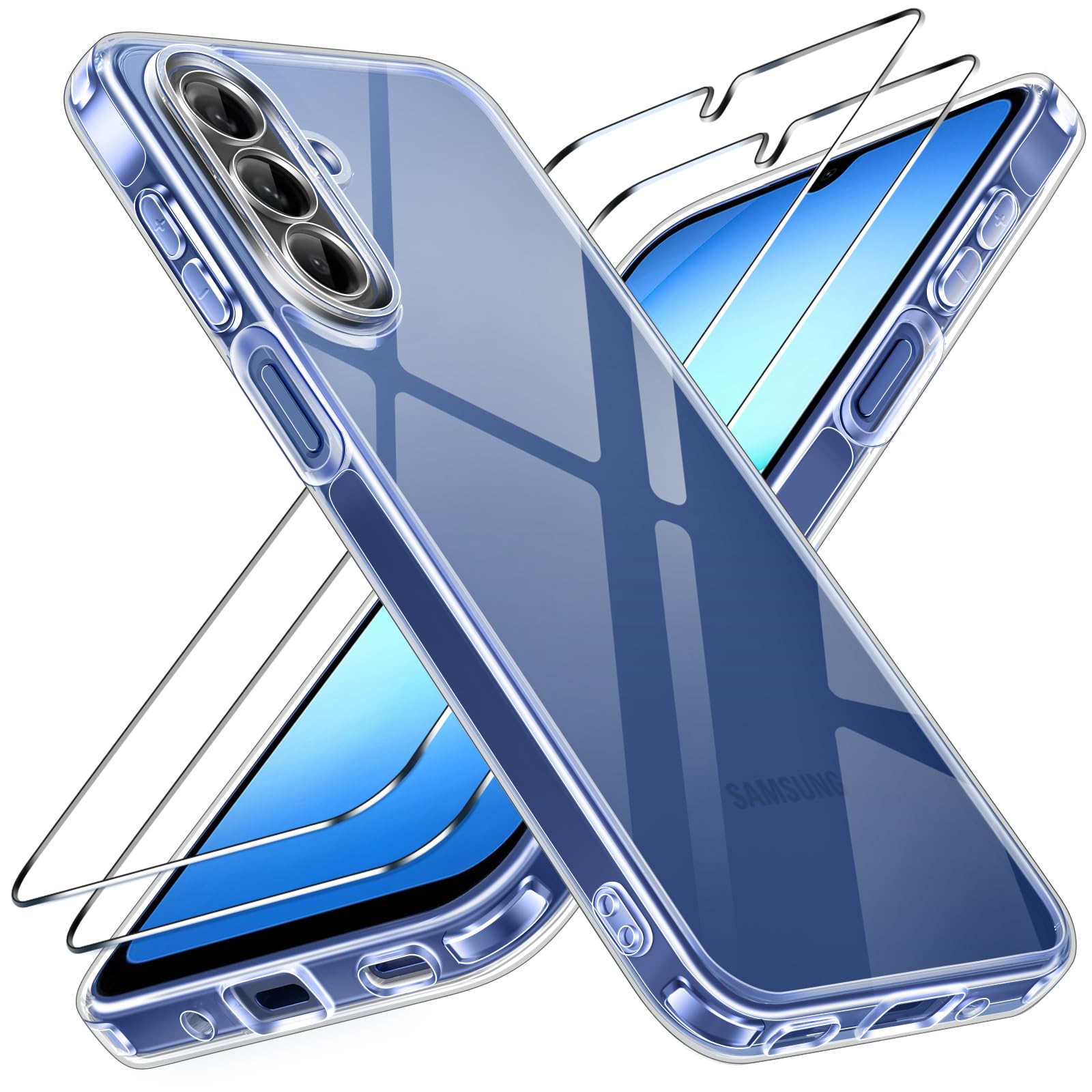 ivoler Coque HD Clair Anti-Jaunissement pour Samsung Galaxy A17 4G / 5G avec 2 P