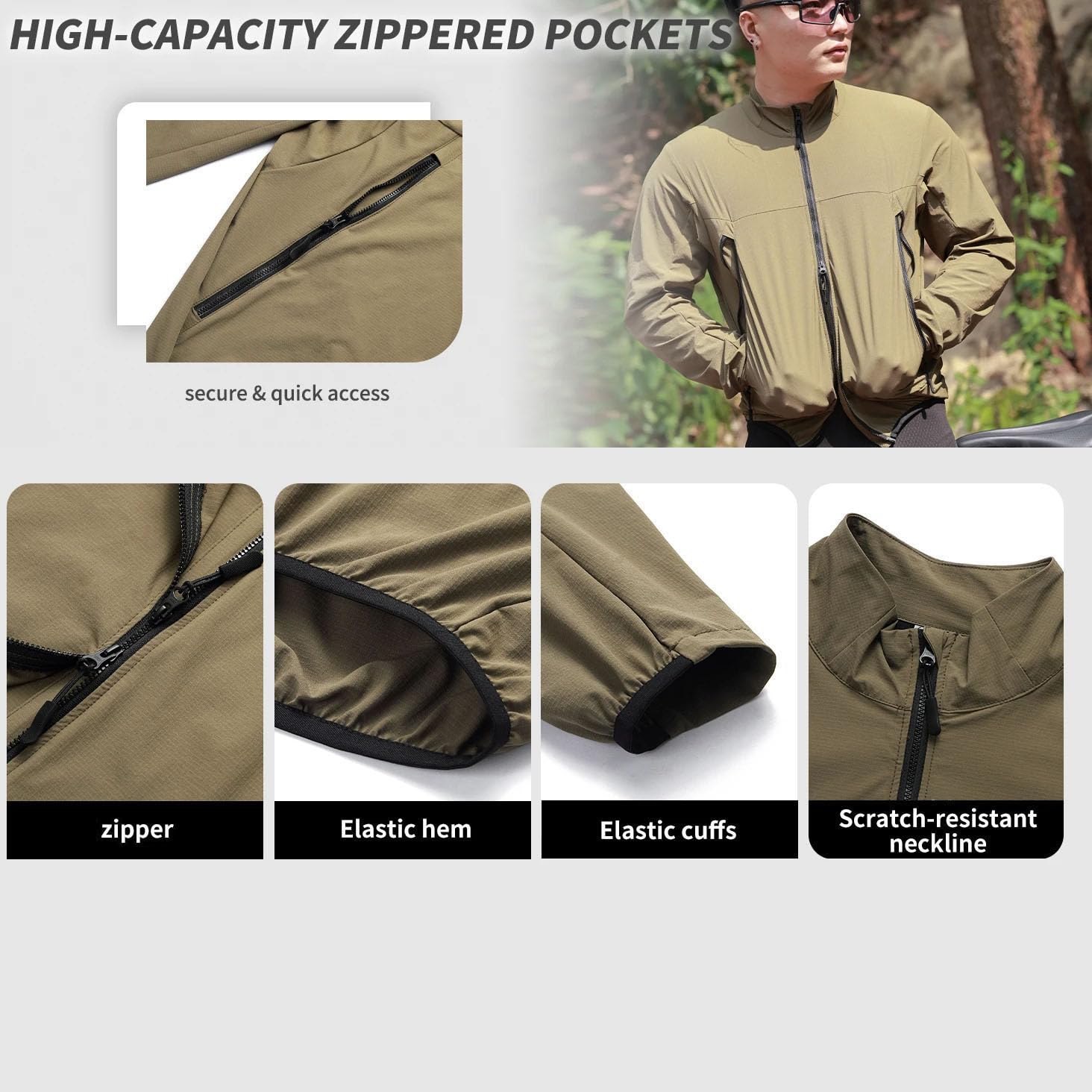 Męska i damska kurtka rowerowa lekka wodoodporna kurtka do biegania MTB odblaskowa kurtka rowerowa oddychająca outdoorowa kurtka softshell letnia kurtka