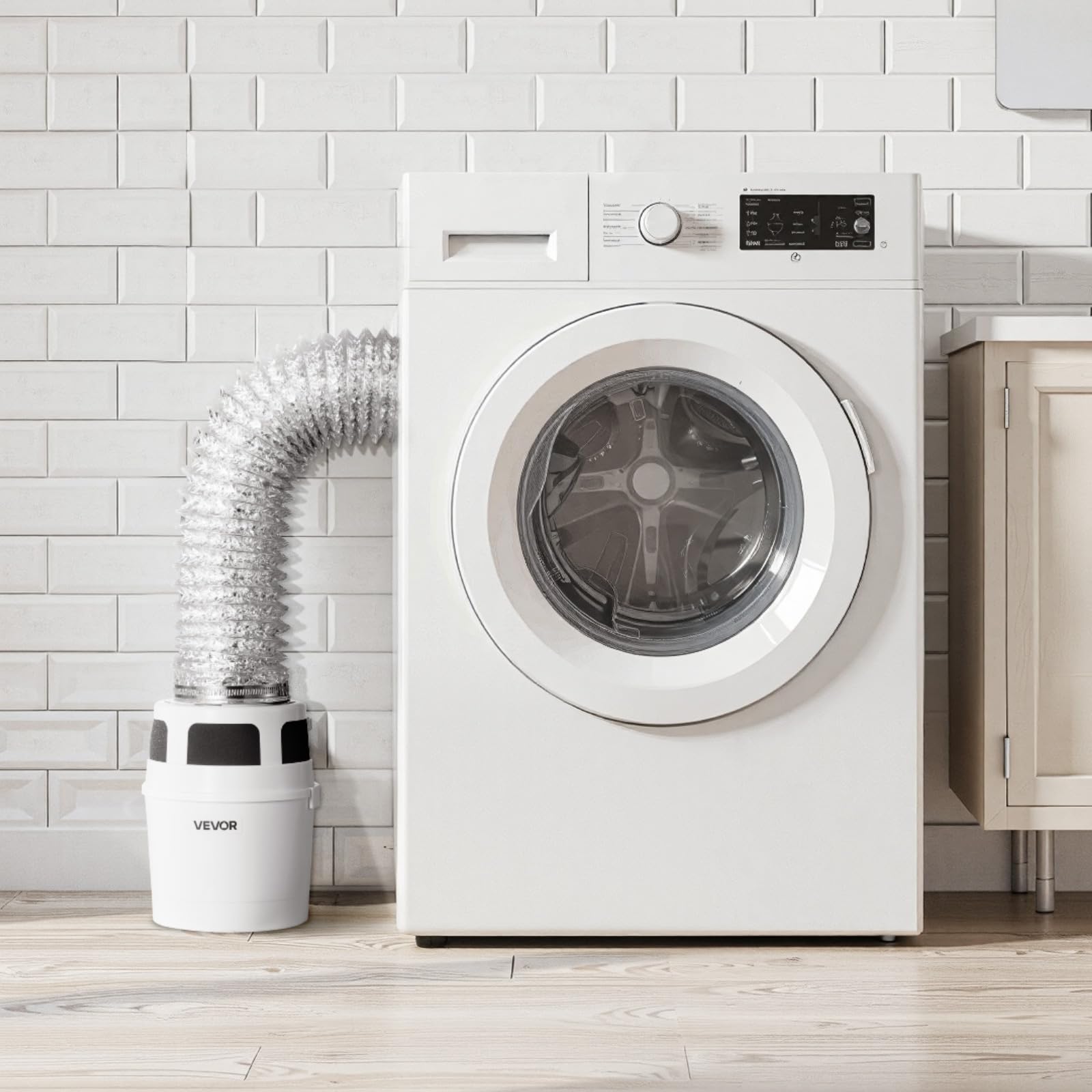 VEVOR 3-in-1-Trockner-Entlüftungsset für den Innenbereich, mit Eimer für elektrischen Trockner mit 101,6 mm x 1,5 m ausziehbarem Lüftungsschlauch, Ideal für Wohnungen, Wohnmobile