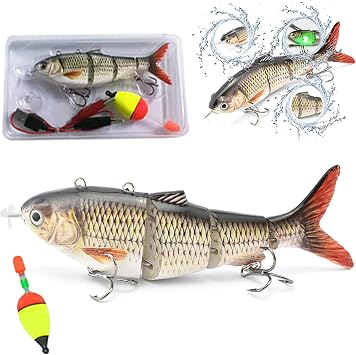 Robotic Fishing Lure Smart Robot Fish Bait, 3D Bionic Swimming Bait for Freshwater & Saltwater, USB Rechargeable Electric Fishing Lures