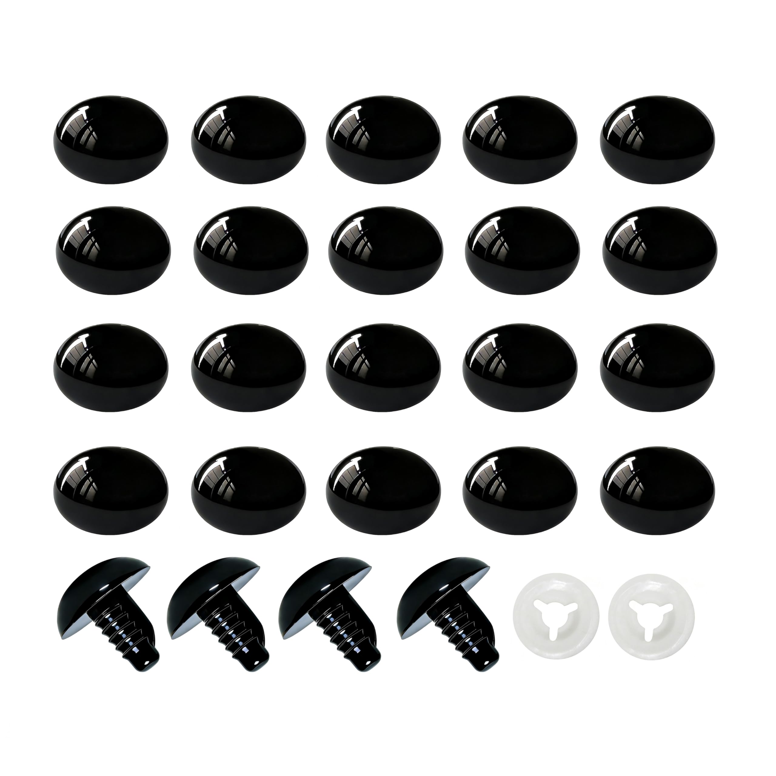 BESTCYC 200pcs 10 * 14mm Black Safety Noses and Washers for Amigurumi,Oval Craft Nose Stuffed Animal Nose for Crocheting Plush Animals Amigurumi Handmade Lovers Doll Makers DIY Making Supplie