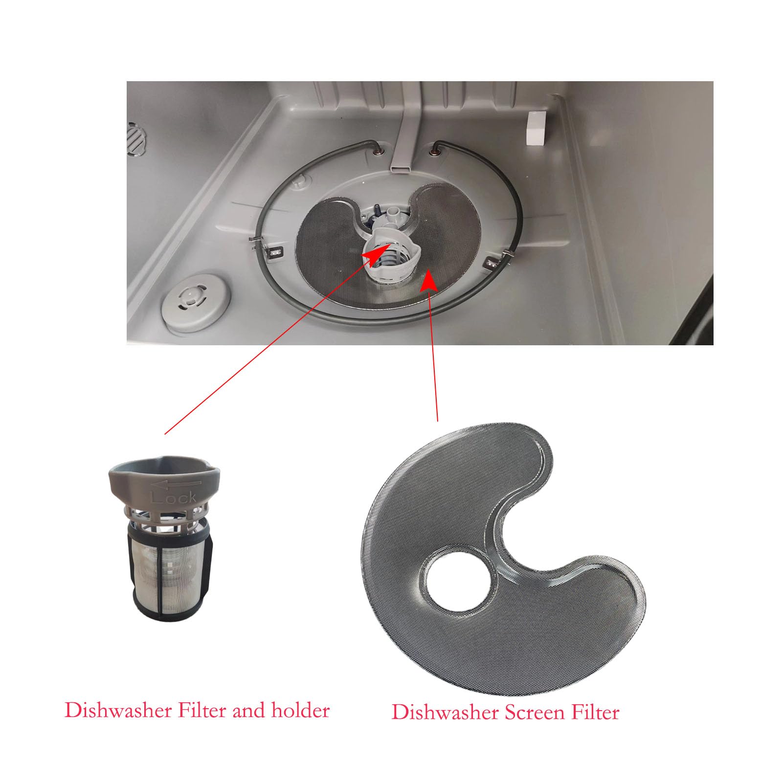 Filtro de cilindro de bomba de lavavajillas de repuesto para Samsung modelo DW80R2031 Series-DD63-00304A Filtro de malla de drenaje para lavavajillas
