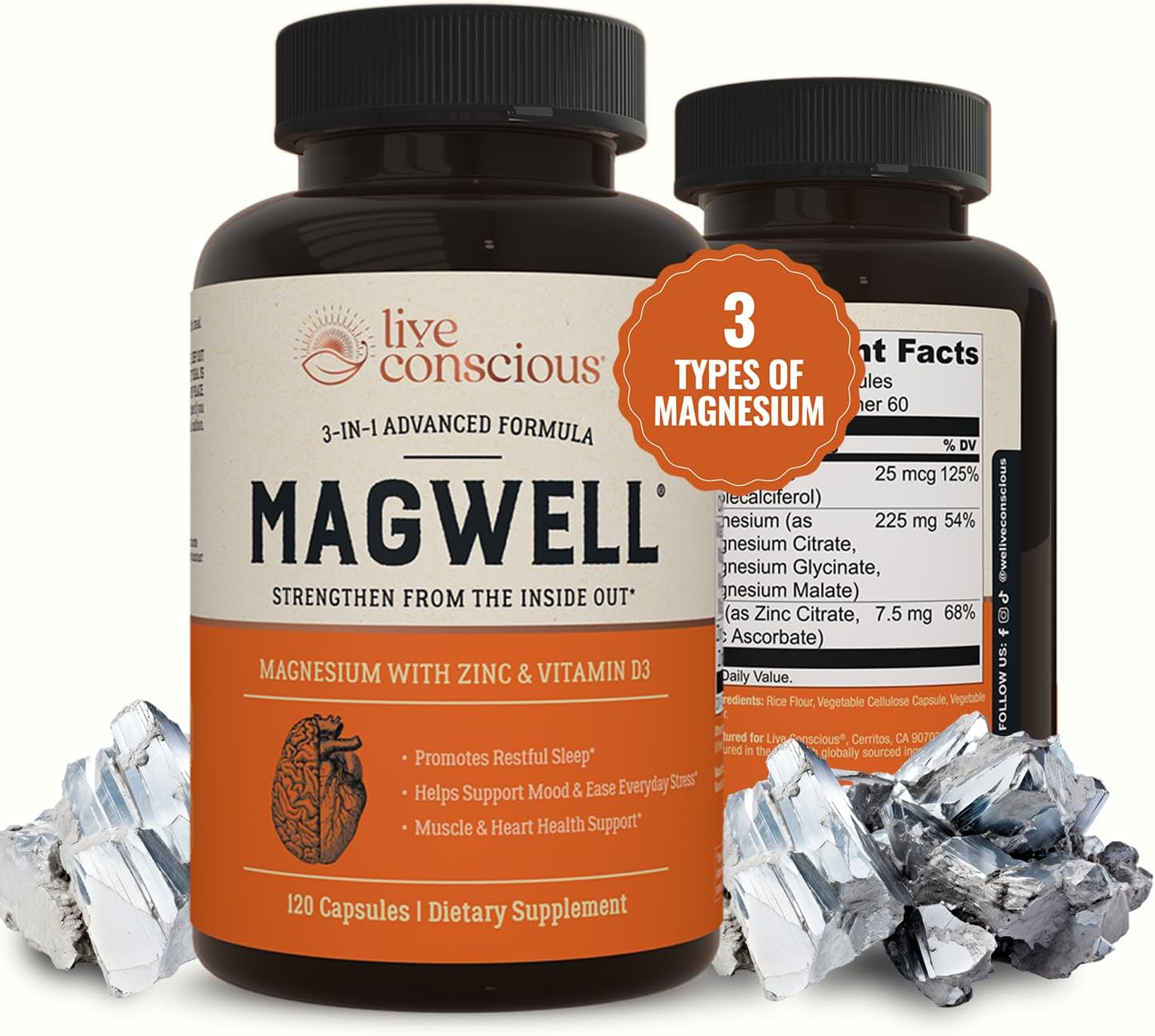 Live Conscious Magwell Magnesium Zinc &... Live Conscious Magwell Magnesium Zinc &...