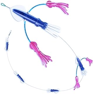 Squidnation Flippy Floppy Thing Billfish Edition Fishing Daisy Chain Tuna & Marlin Magnet Teaser Electric Blue & Pink