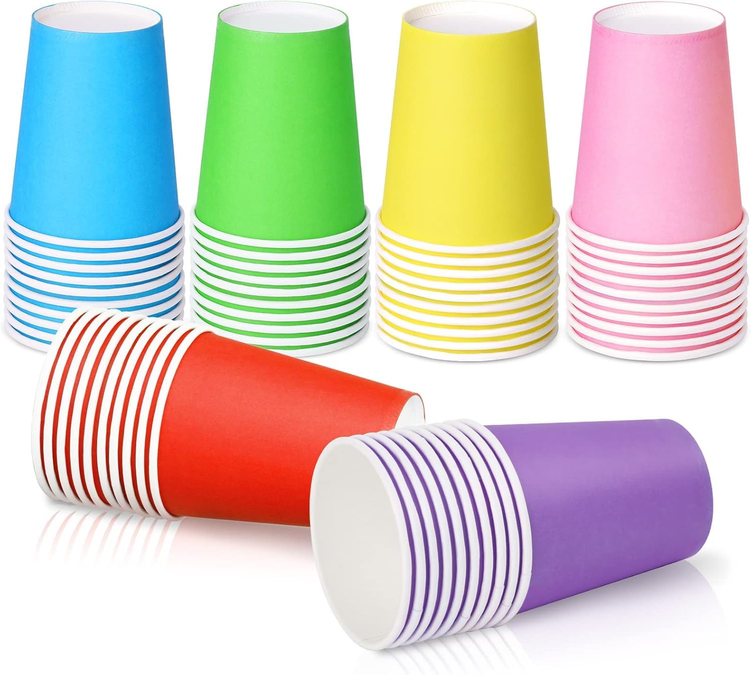 Polaris Private LTD® 50 Pcs Paper Cups 9 oz-Multicolor Party Cups for Wedding Party Picnic BBQ Travel and Event-Disposable Strong