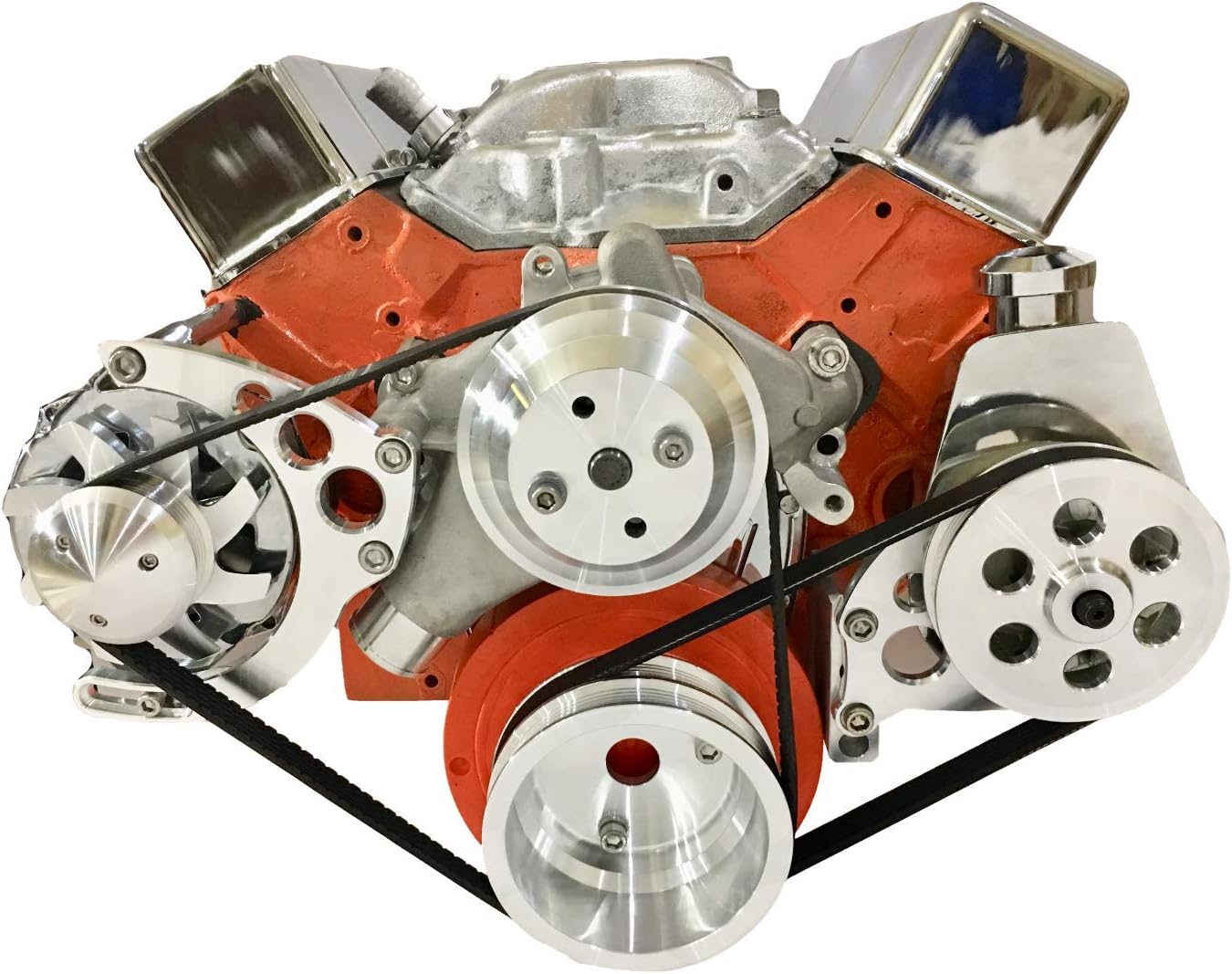 SBC Serpentine Pulley Conversion Kit ALT PS Chevy Small Block SBC LWP Long WP 2