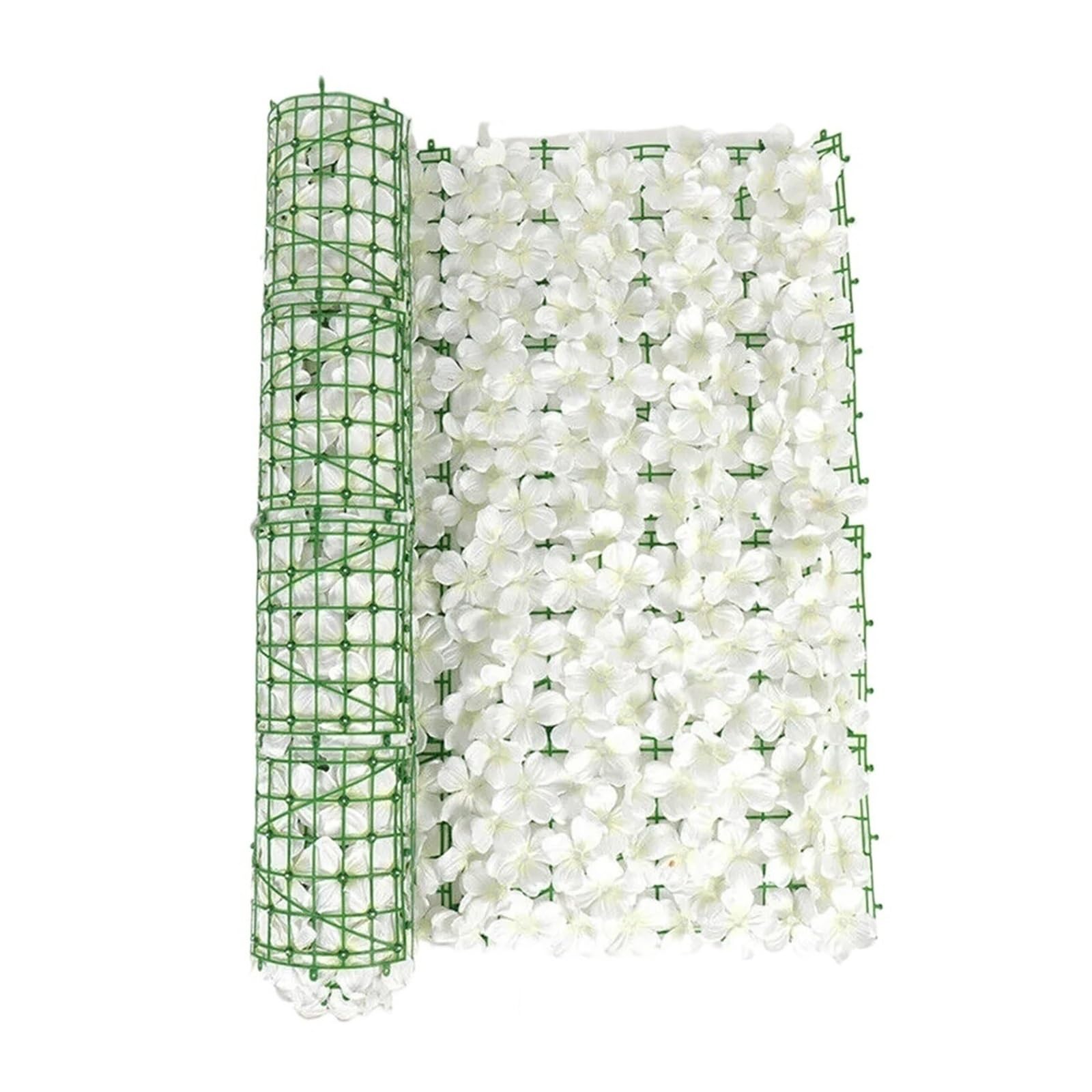 Flores artificiales de cerezo blanco: panel ocultación exterior, seto sintético para bodas 1