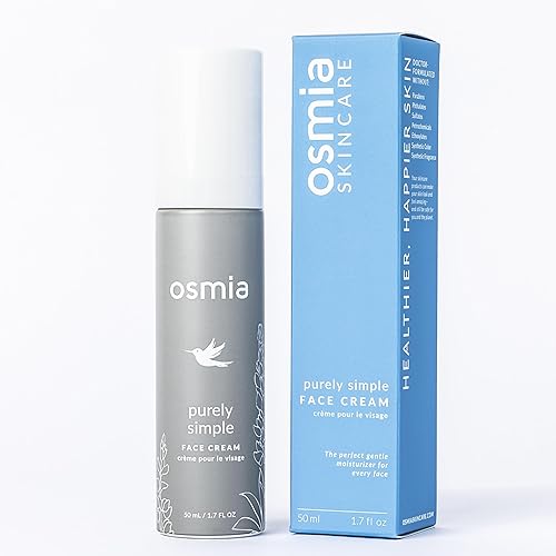 Osmia Skincare - Crema facial natural puramente simple para pieles sensibles y reactivas | Núcleo de albaricoque, Kukui, rosa, aceites de manzanilla