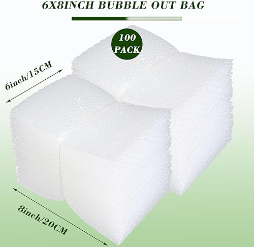 Miniatura 2 de 100 bolsas de burbujas, bolsas de burbujas transparentes de 6 x 8 pulgadas para embalaje, bolsas de amortiguación de doble pared para envío,