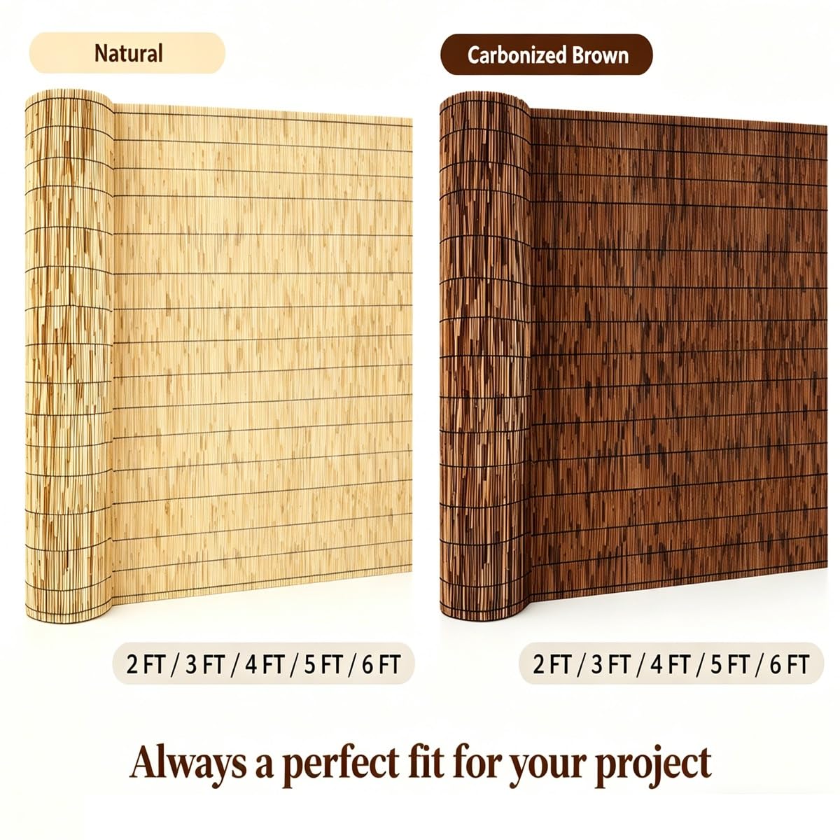 Générique Rouleau Canisse Bambou sur Mesure, Brise Vue Jardin Naturel pour Grillage, Pare Vue Exterieur Respirant et Decoupable(160cm(H))