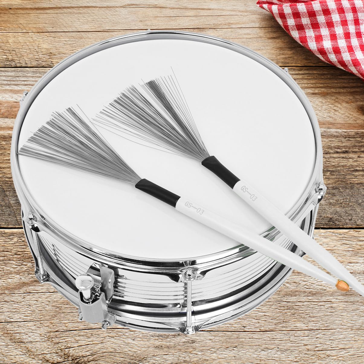 TOYANDONA 2pary Szczotków Drumsowych z Włókna Węglowego Do Instrumentów Perkusyjnych Do Cajon i Zestawów Perkusyjnych