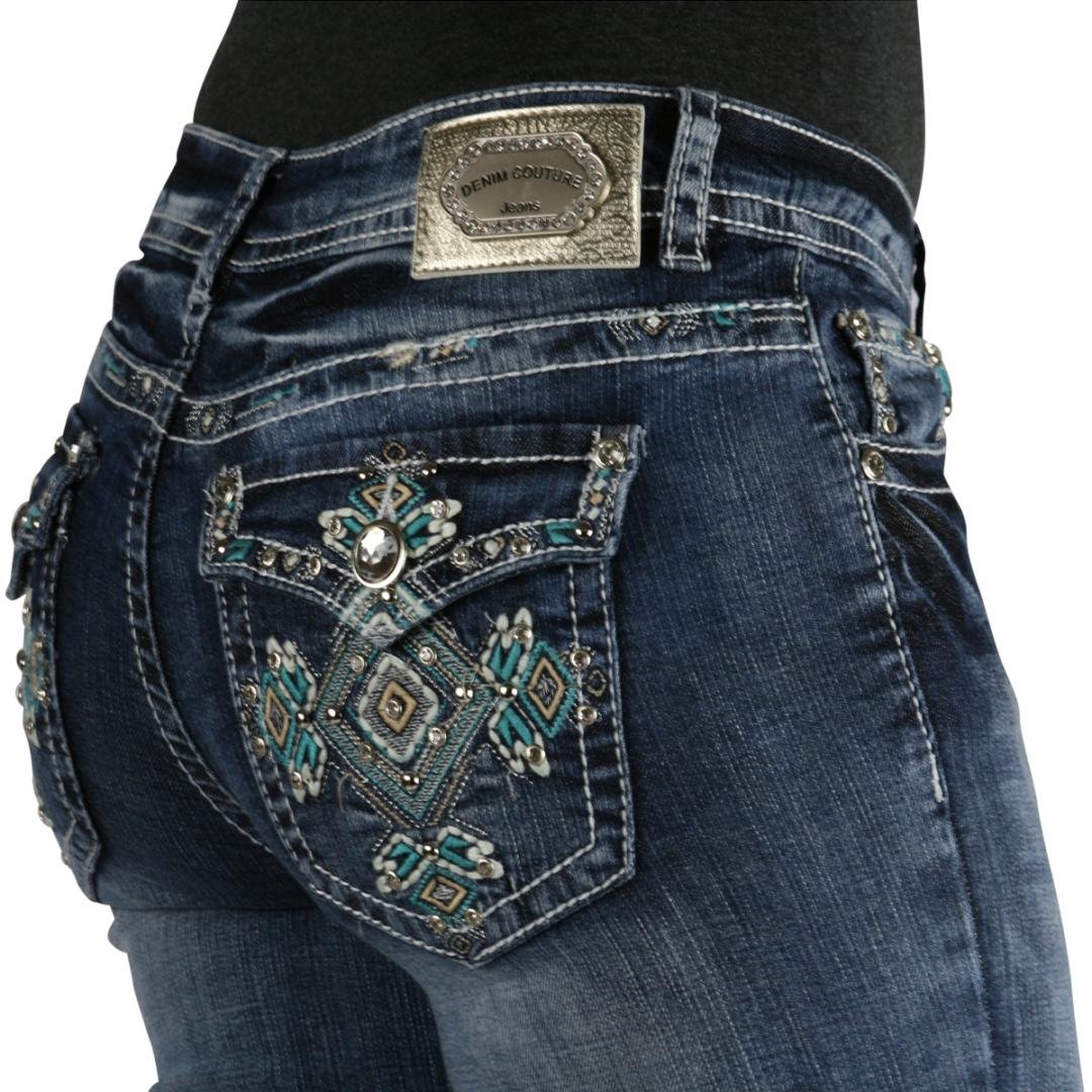 Rhinestone Studded Boot Cut Jeans-Variety of Styles