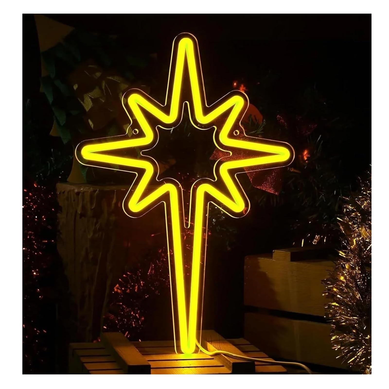 Neon lamp For neon Sign Lightning Shaped , Powered, Dimmable Light(Gold)
