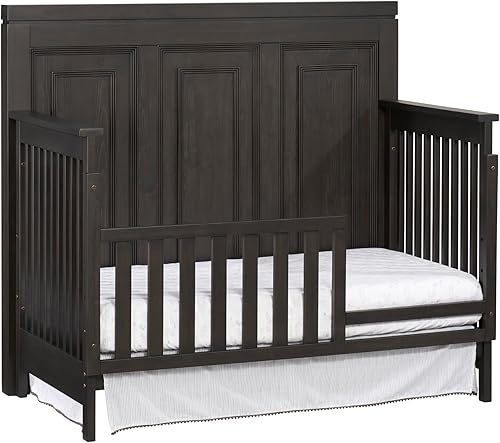 Miniatura 2 de 40095940 Manchester - Kit de conversión de riel de protección de cuna a cama infantil, acabado liso de hierro negro, certificado GreenGuard Gold