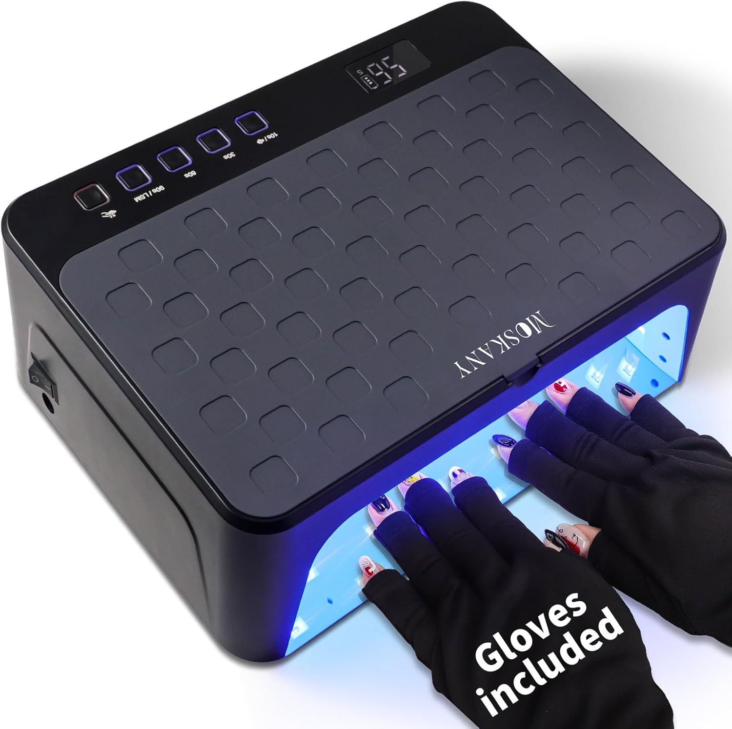 Cordless UV Led Nail Lamp,Large Size Gel Nail UV Light Professional,UV Gel Lamp Nail Dryer for Gel Polish,Rechargeable Nail Cure Lamp with Red Light,Flash Cure Light for Gel X Nails (Grey)