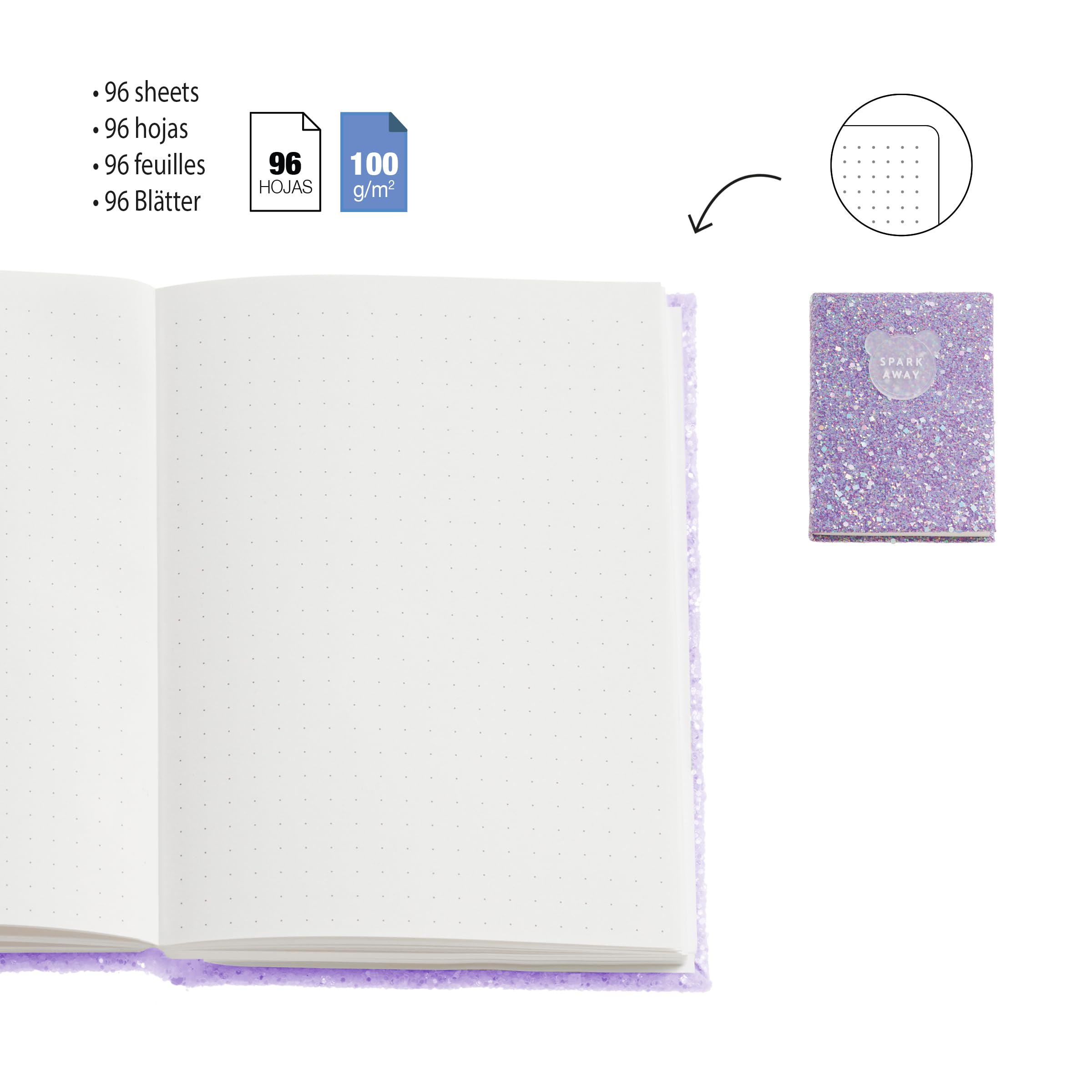 MR Defter-B2F Parlak Defter Lila Noktalı