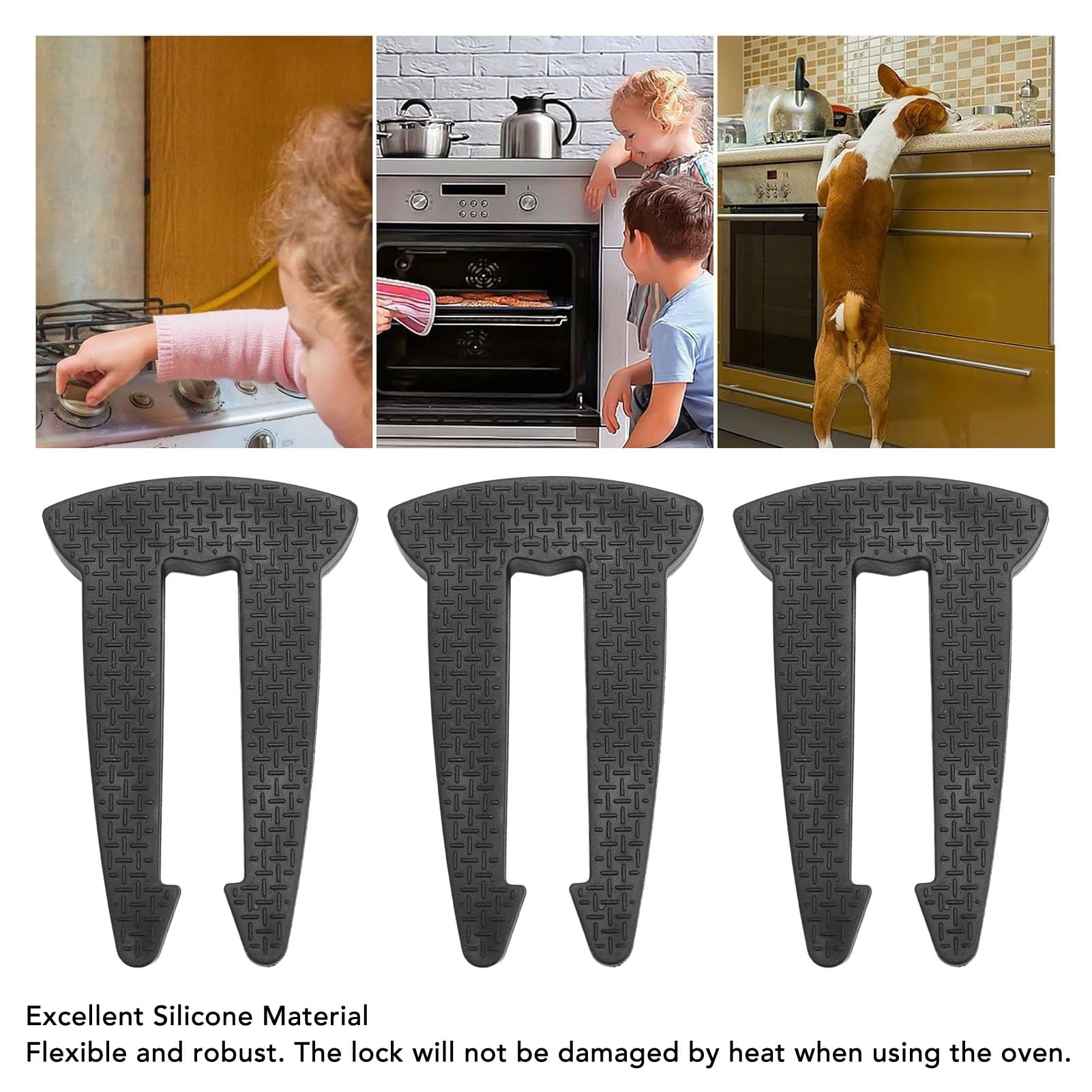 Tyenaza 5PCS Stove Knob Locks, Silicone Good Flexibility High Teperature Resisting Baby Proof Oven Knobs Covers Locks for Home
