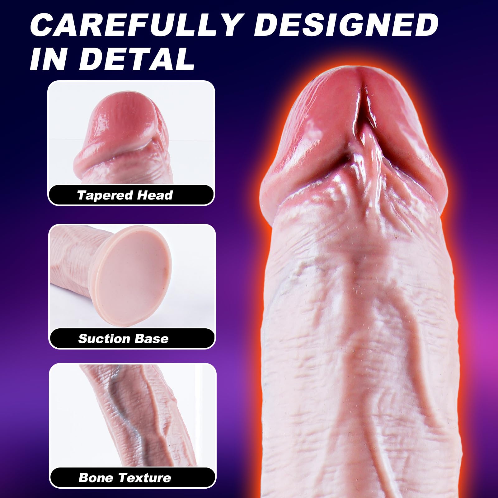 Dildo gigante extra lungo da 42 cm, dildogigante realistico in silicone, pene anale grande e largo, dildo XXL senza testicoli con grosso glande, con ventosa potente, per uomini/donne esperti